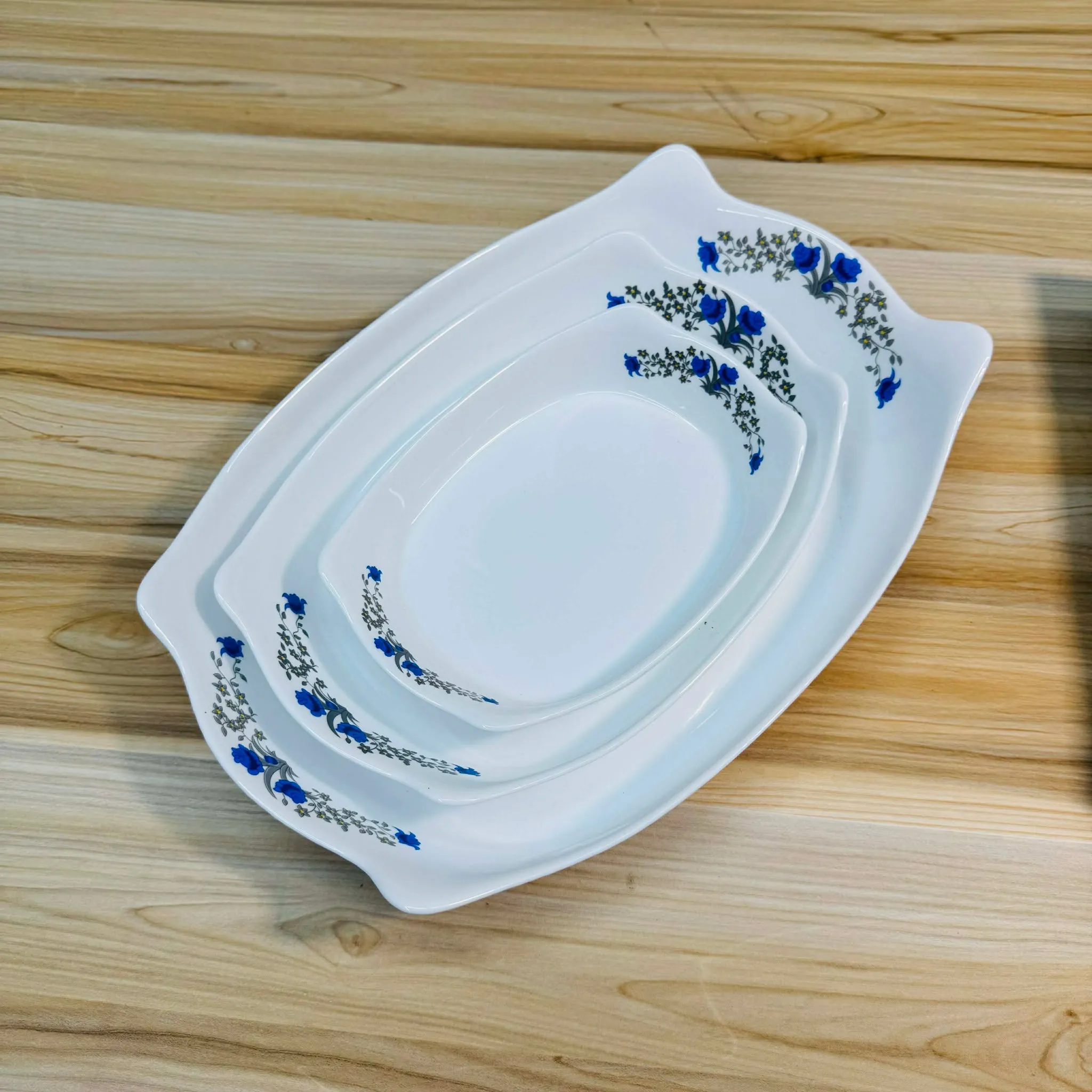 3pc Square Shape Opal Glass Pyrex Serving Dish