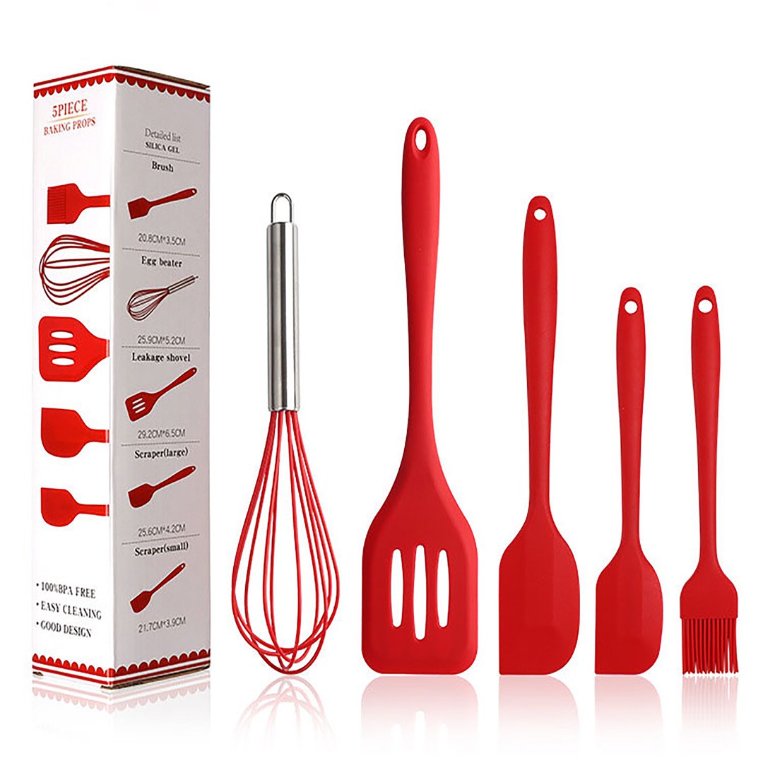 5 Pieces In 1 Set Cooking Tools Kitchenware Soft Silicone Kitchen Tools Utensil Set Kitchen Accessories