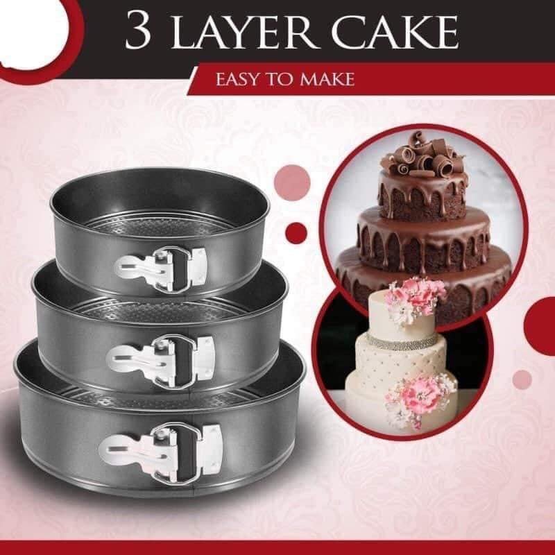Multi Shape Cake Mold Set - Black (3 Piece )
