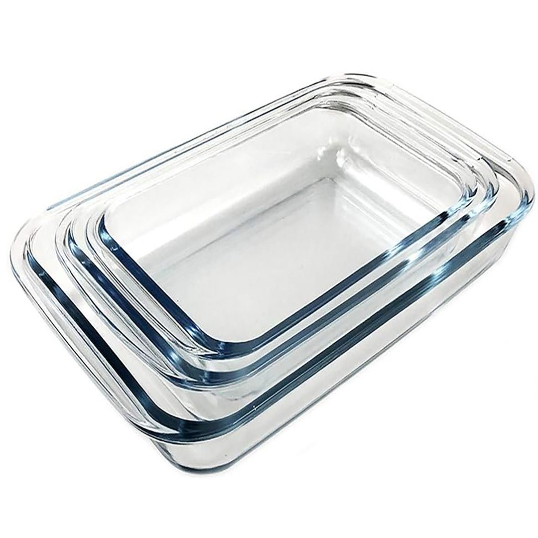 Glass Baking Dish Set for Oven Glass Pan for Cooking 3-Piece
