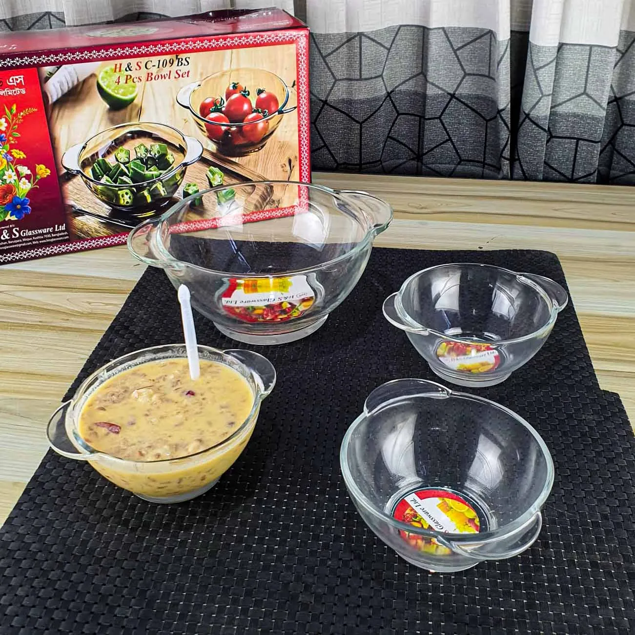 H&S 4 Pcs Oven Proof Round Serving Bowl Set