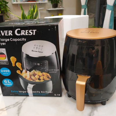 Silver Crest Extra Large Capacity Air Fryer 6 Liter Digital LED Touch Screen Without Oil Automatic Shut-Off