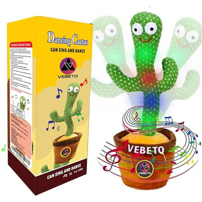 Dancing Cactus Repeat Talking Toy Song Speaker Wriggle Dancing Sing Toy Talk Plushie Stuffed Toys for Baby Adult Toys